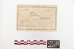 Etiketten zu Eisenärmchenbeil (NHMW-PRAE-023818)